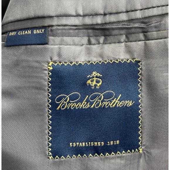Brooks Brothers Blazer Mens 42R Gray Wool Herringbone Made in Italy Fall/Winter - Picture 5 of 13